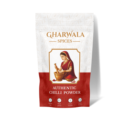 GharWala Spices – Pack of 2 | 100% Pure, Hand-Pounded Chilli Powder.